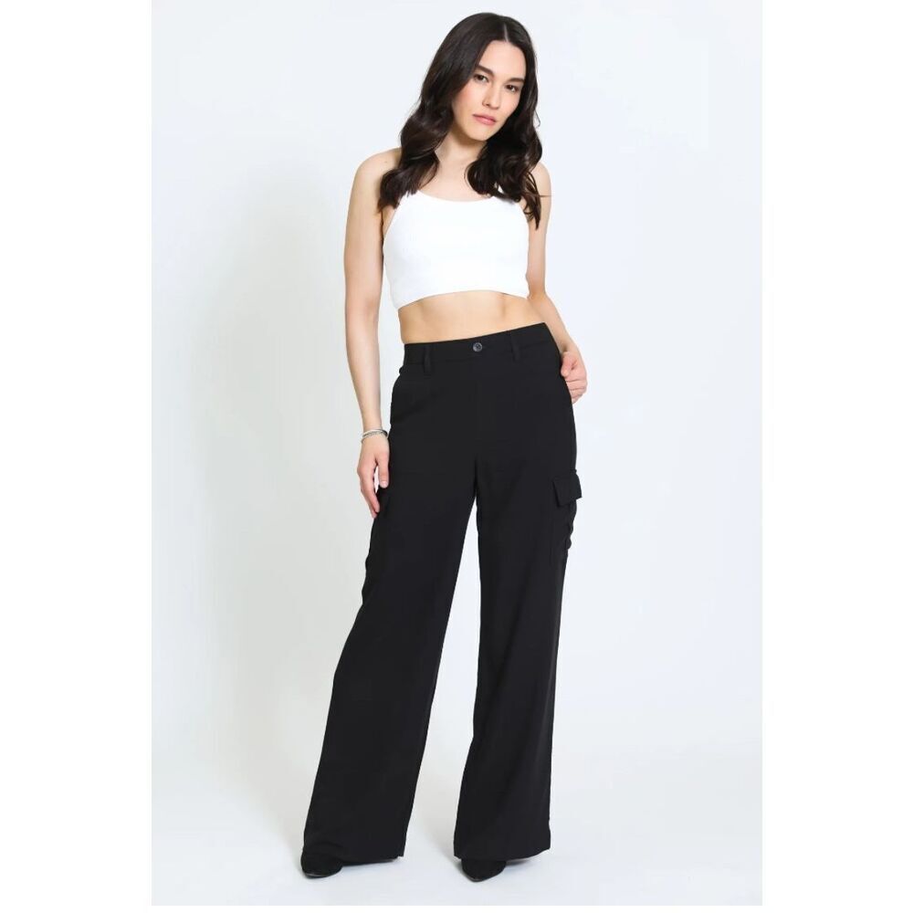 REWASH- Black Wide Leg Pants